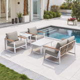 Welt White Outdoor Side Table by Zuomod at Eve Furniture