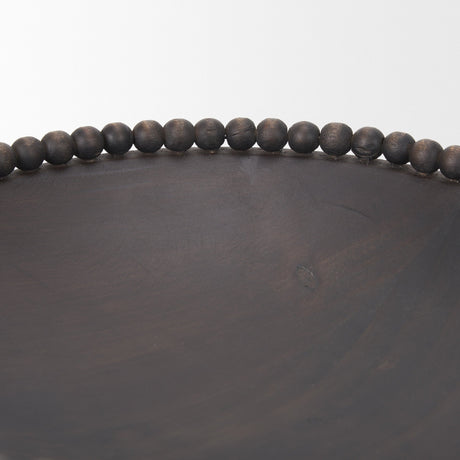 Wendell Dark Brown Wood w/ Wood Beads Round Bowls by Mercana at Eve Furniture