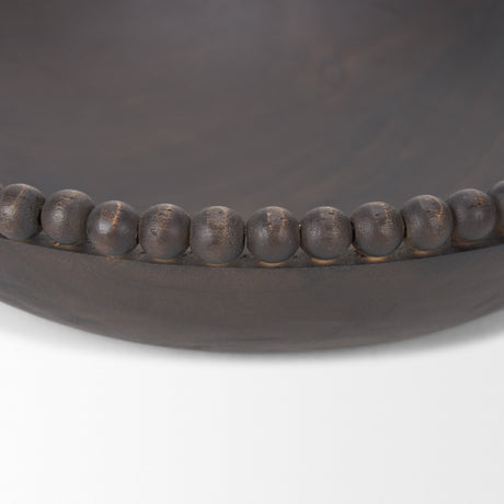 Wendell Dark Brown Wood w/ Wood Beads Round Bowls by Mercana at Eve Furniture