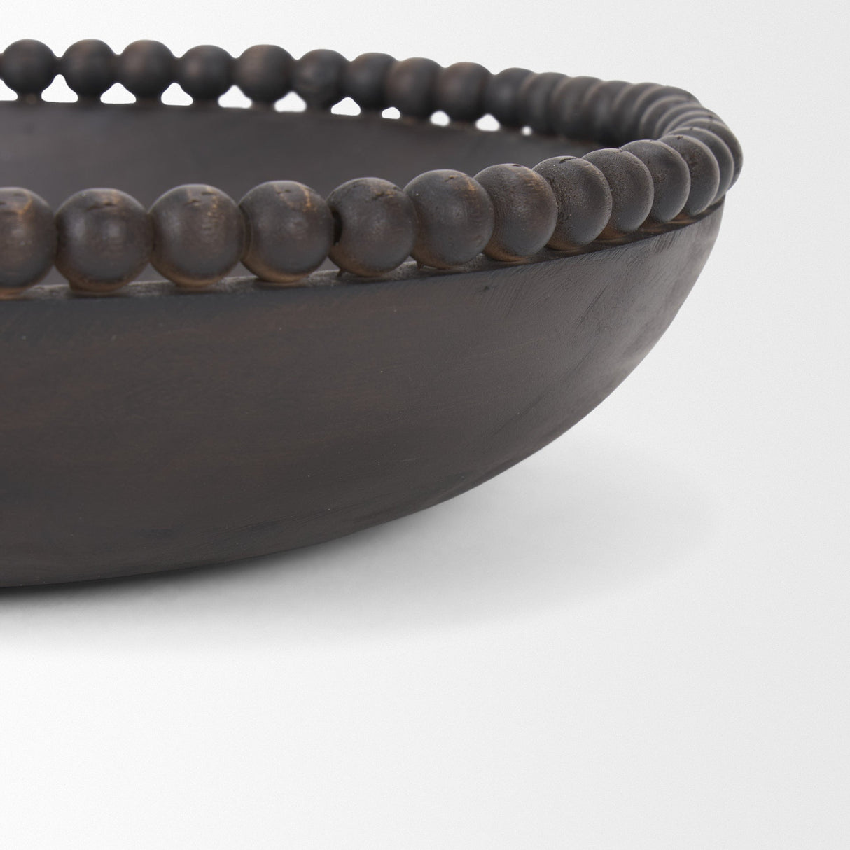Wendell Dark Brown Wood w/ Wood Beads Round Bowls by Mercana at Eve Furniture