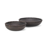 Wendell Dark Brown Wood w/ Wood Beads Round Bowls by Mercana at Eve Furniture