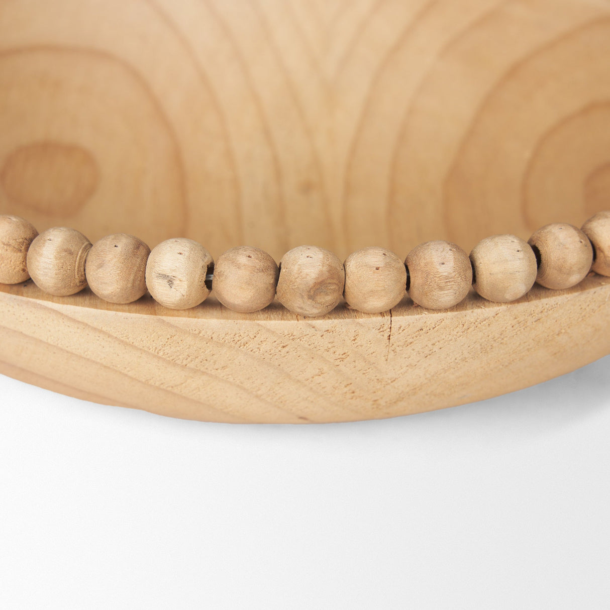 Wendell Light Brown Wood w/ Wood Bead Round Bowls by Mercana at Eve Furniture