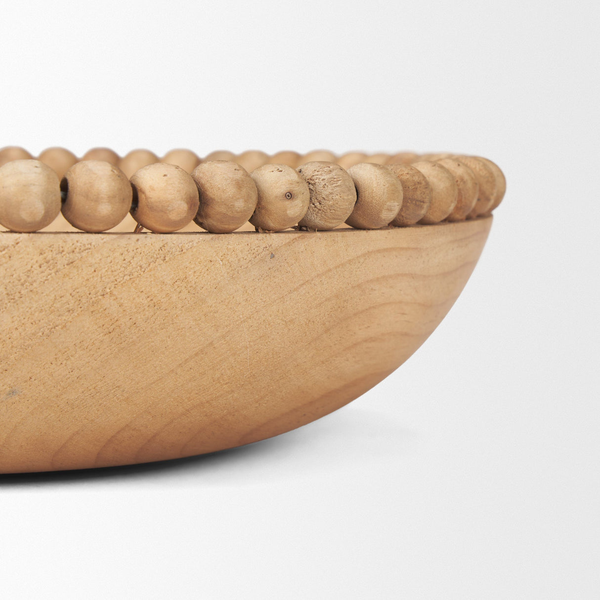 Wendell Light Brown Wood w/ Wood Bead Round Bowls by Mercana at Eve Furniture