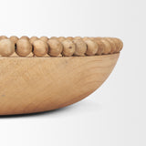 Wendell Light Brown Wood w/ Wood Bead Round Bowls by Mercana at Eve Furniture