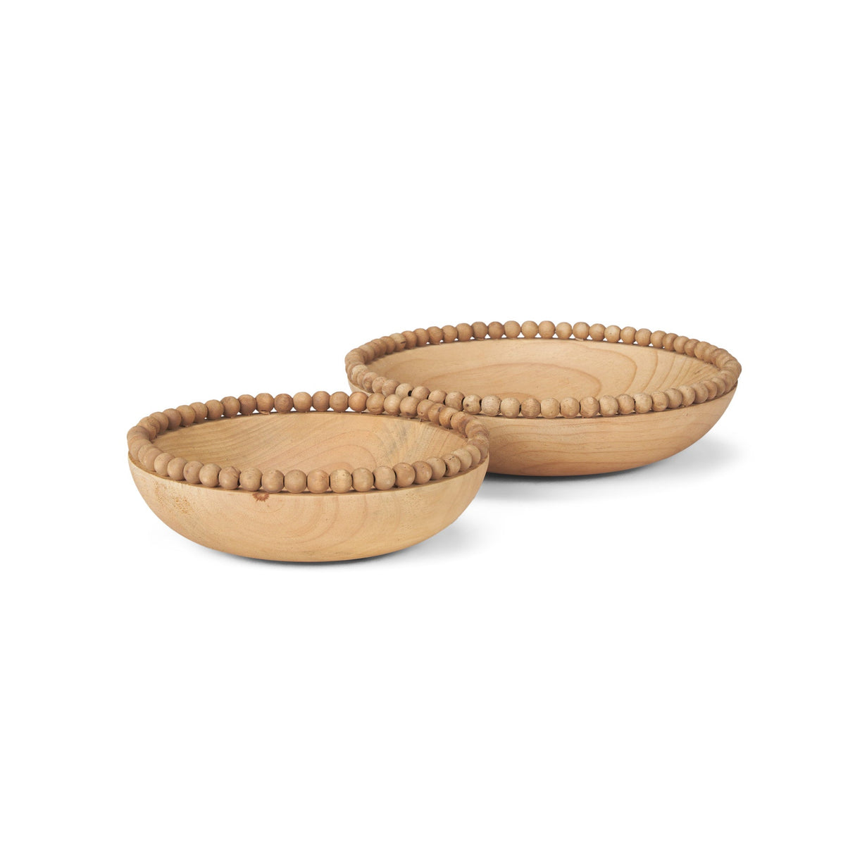 Wendell Light Brown Wood w/ Wood Bead Round Bowls by Mercana at Eve Furniture