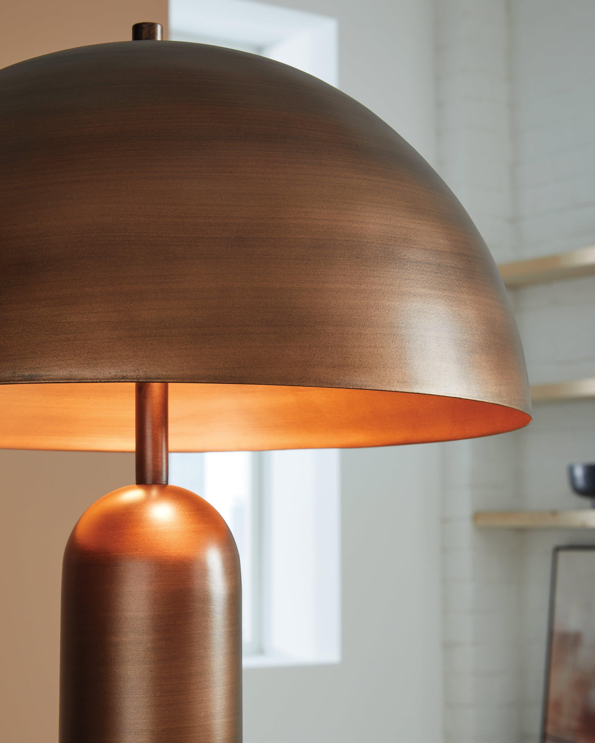 Wendfield Antique Copper Finish Floor Lamp by Ashley at Eve Furniture