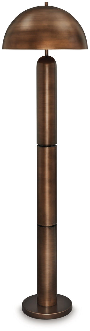 Wendfield Antique Copper Finish Floor Lamp by Ashley at Eve Furniture