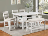 Wendy White Counter Height Dining Bench by Crown Mark at Eve Furniture