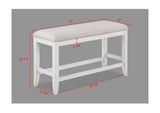 Wendy White Counter Height Dining Bench by Crown Mark at Eve Furniture