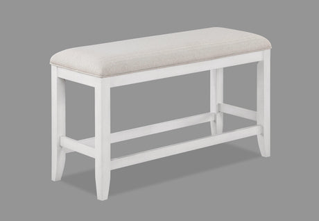 Wendy White Counter Height Dining Bench by Crown Mark at Eve Furniture
