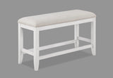 Wendy White Counter Height Dining Bench by Crown Mark at Eve Furniture