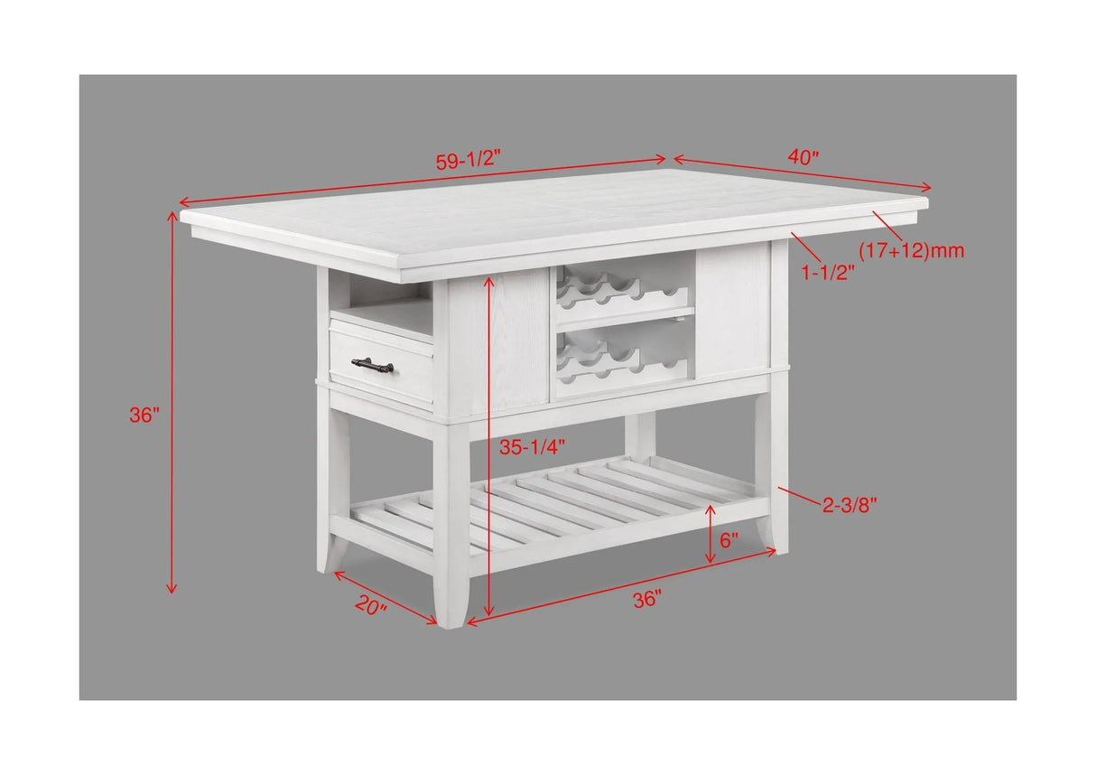 Wendy White Counter Height Table by Crown Mark at Eve Furniture