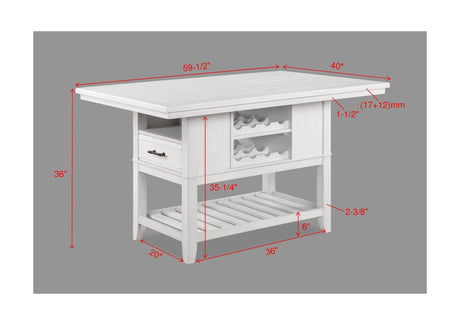 Wendy White Counter Height Table by Crown Mark at Eve Furniture