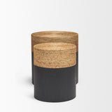 Wenopa Matte Black Wood w/ Natural Jute Accent Tables by Mercana at Eve Furniture