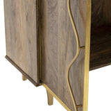 Wentworth Brown/Gold Cabinet by Crestview at Eve Furniture