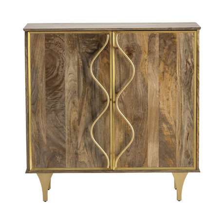 Wentworth Brown/Gold Cabinet by Crestview at Eve Furniture