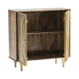 Wentworth Brown/Gold Cabinet by Crestview at Eve Furniture