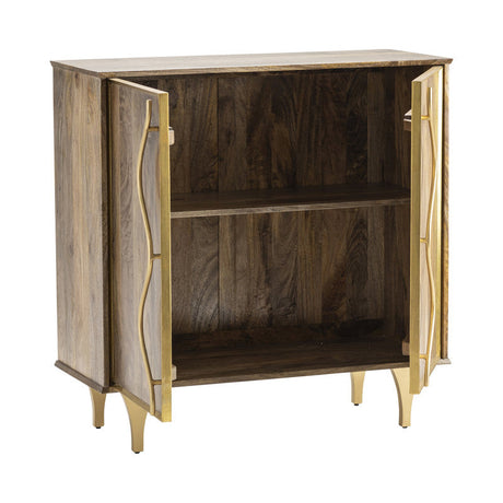 Wentworth Brown/Gold Cabinet by Crestview at Eve Furniture