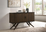 Wes 2-Door Rectangular Server Dark Walnut