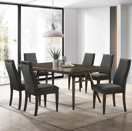 Wes Gray and Dark Walnut Rectangular Dining Room Set by Coaster at Eve Furniture