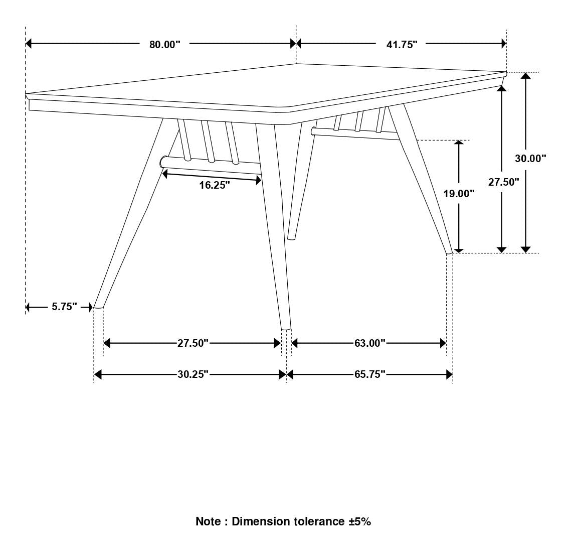 Wes Dark Walnut Rectangular Dining Table