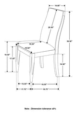 Wes Upholstered Side Chair (Set of 2) Gray/Dark Walnut by Coaster at Eve Furniture