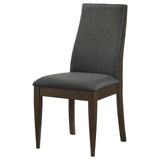 Wes Upholstered Side Chair (Set of 2) Gray/Dark Walnut by Coaster at Eve Furniture
