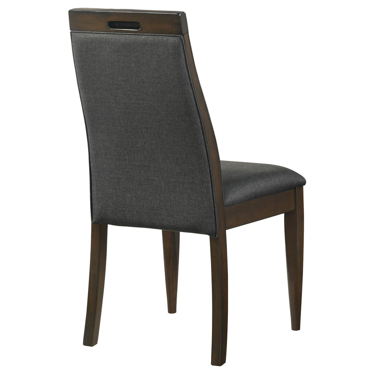 Wes Upholstered Side Chair (Set of 2) Gray/Dark Walnut by Coaster at Eve Furniture