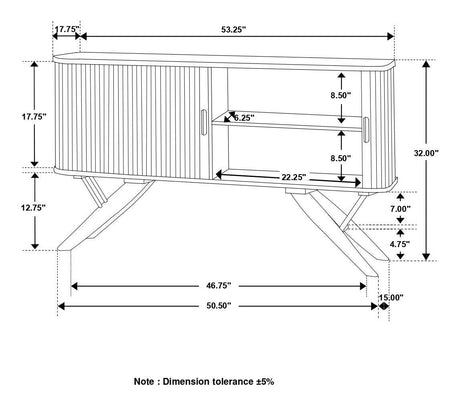 Wes 2-Door Rectangular Server Dark Walnut by Coaster at Eve Furniture