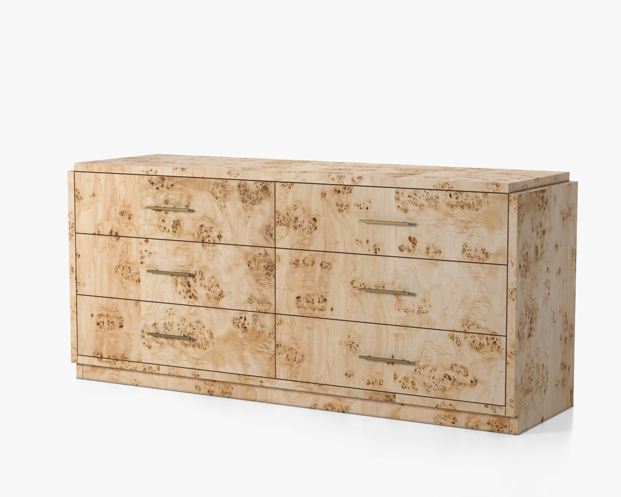 Wesley 6-Drawer Burl Dresser by Co.House Designs at Eve Furniture