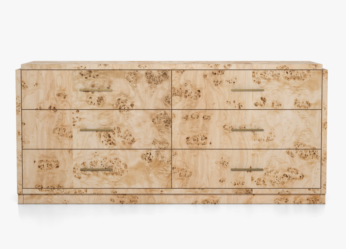 Wesley 6-Drawer Burl Dresser by Co.House Designs at Eve Furniture
