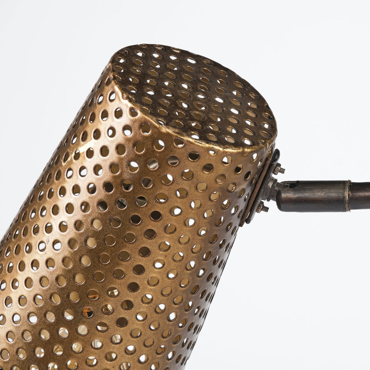 Wesley I Gold Toned Perforated Metal Cone Wall Sconce by Mercana at Eve Furniture