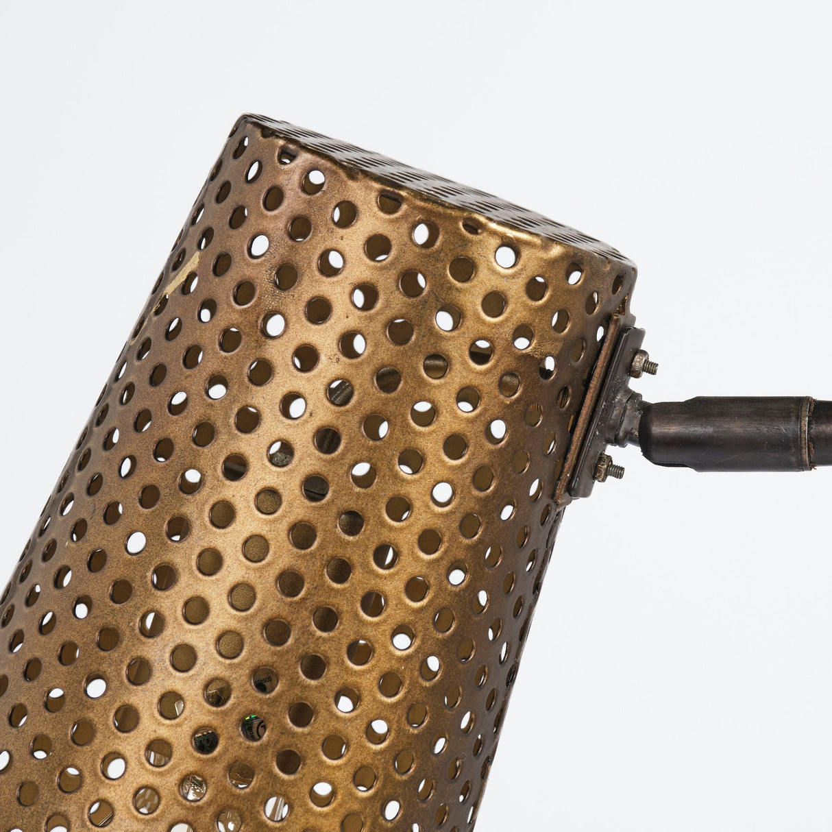Wesley II Gold/Black Perforated Metal Shade Table Lamp by Mercana at Eve Furniture