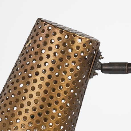 Wesley II Gold/Black Perforated Metal Shade Table Lamp by Mercana at Eve Furniture