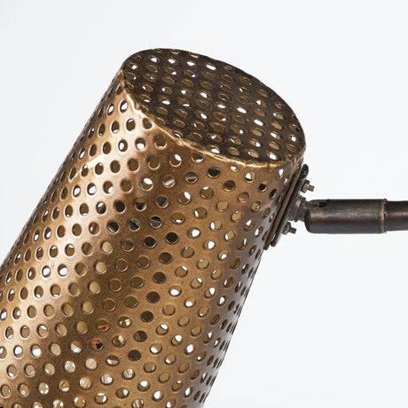 Wesley II Gold/Black Perforated Metal Shade Table Lamp by Mercana at Eve Furniture