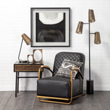 Wesley II Gold/Black Perforated Metal Shade Table Lamp by Mercana at Eve Furniture