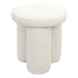 Wesley Ivory Boucle Stool by Ashcroft Furniture at Eve Furniture