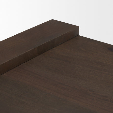 Wesson Dark Brown Wood Accent Table by Mercana at Eve Furniture