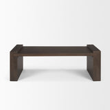 Wesson Dark Brown Wooden Rectangular Coffee Table by Mercana at Eve Furniture
