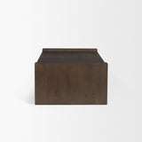Wesson Dark Brown Wooden Rectangular Coffee Table by Mercana at Eve Furniture