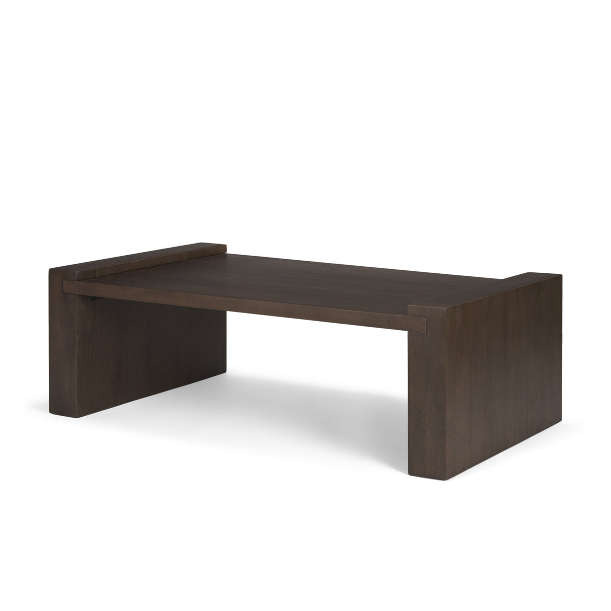 Wesson Dark Brown Wooden Rectangular Coffee Table by Mercana at Eve Furniture