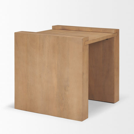Wesson Light Brown Wood Accent Table by Mercana at Eve Furniture