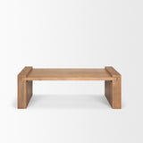 Wesson Light Brown Wood Rectangular Coffee Table by Mercana at Eve Furniture