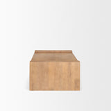 Wesson Light Brown Wood Rectangular Coffee Table by Mercana at Eve Furniture