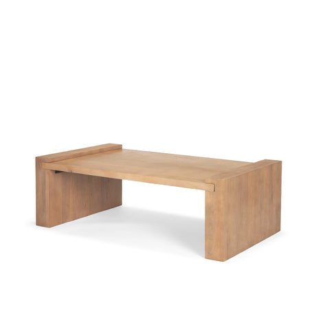 Wesson Light Brown Wood Rectangular Coffee Table by Mercana at Eve Furniture