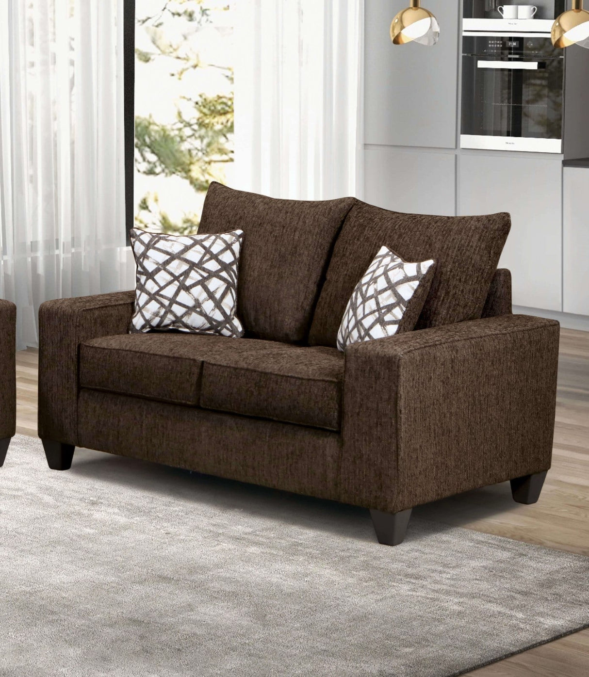 West action Chocolate Sofa & Loveseat by Furniture of America at Eve Furniture