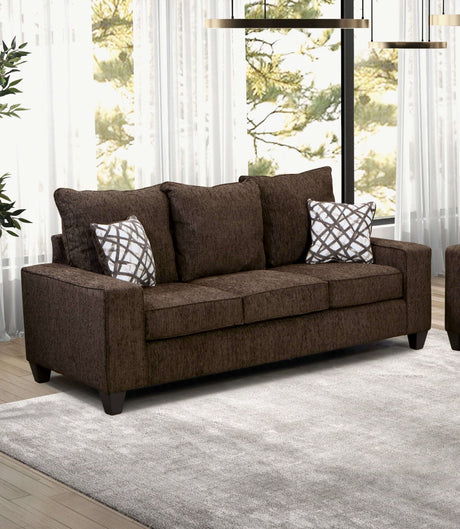 West action Chocolate Sofa & Loveseat by Furniture of America at Eve Furniture
