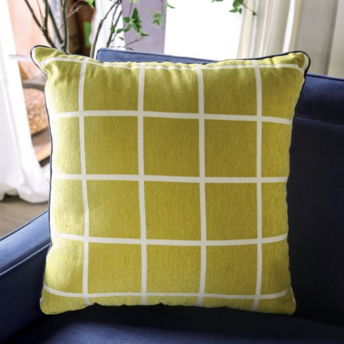 West Brompton Navy/Yellow Sofa by Furniture of America at Eve Furniture