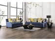 West brompton Navy/Yellow Sofa & Loveseat by Furniture of America at Eve Furniture