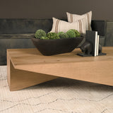 West Light Brown Oak Wood Rectangular Coffee Table by Mercana at Eve Furniture